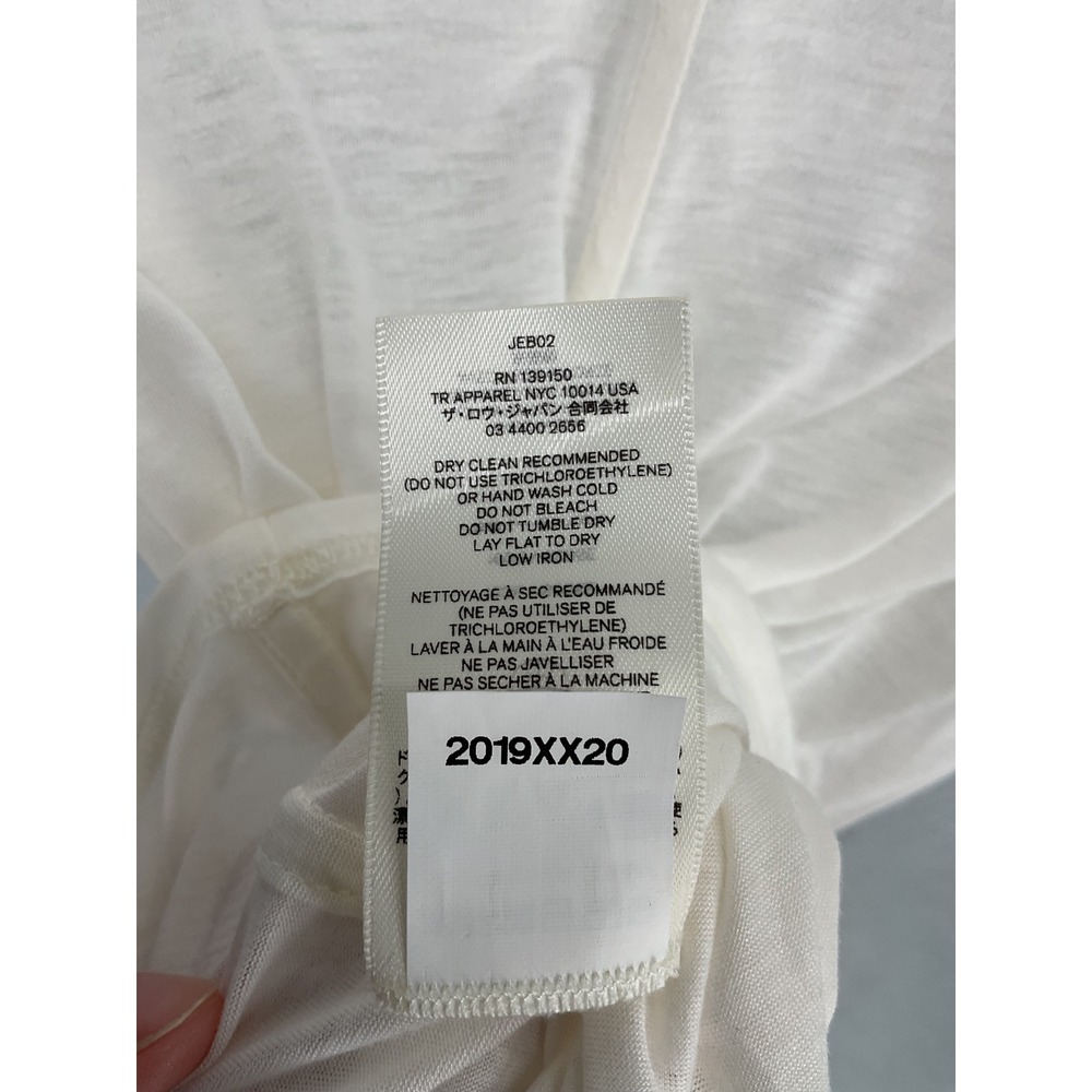 The Row Womens T-Shirt White Viscose Scoop Neck Short Sleeve XS - Picture 5 of 7